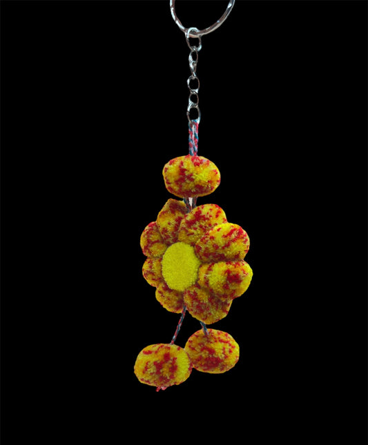 Yellow/Red Flower Keychain