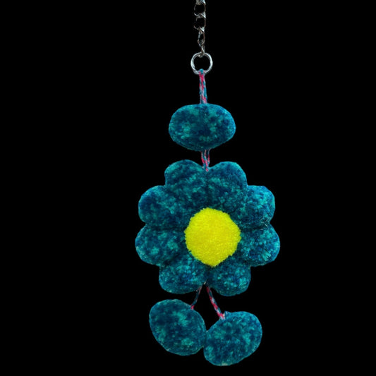 Blue/Green Flower Keychain